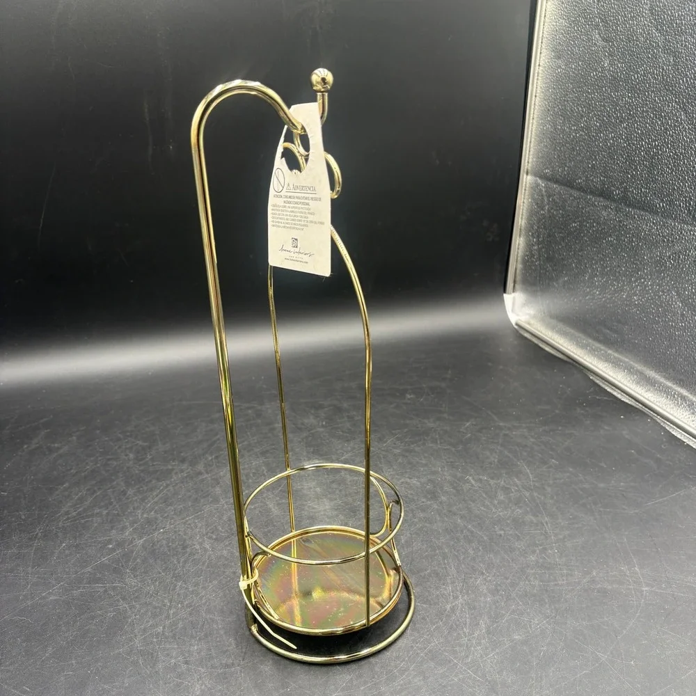2 Home Interiors Gold Brass Swinging Jar Candle Holder Stand 92003-DE Vtg Decor